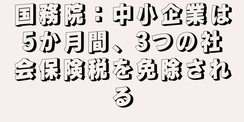 国務院：中小企業は5か月間、3つの社会保険税を免除される