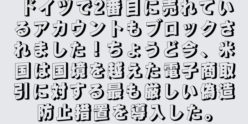 ドイツで2番目に売れているアカウントもブロックされました！ちょうど今、米国は国境を越えた電子商取引に対する最も厳しい偽造防止措置を導入した。