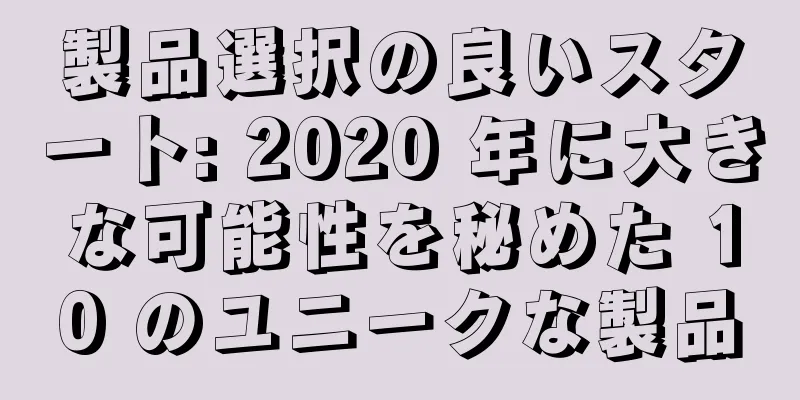 製品選択の良いスタート: 2020 年に大きな可能性を秘めた 10 のユニークな製品