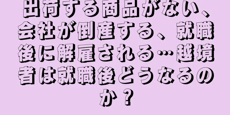 出荷する商品がない、会社が倒産する、就職後に解雇される…越境者は就職後どうなるのか？