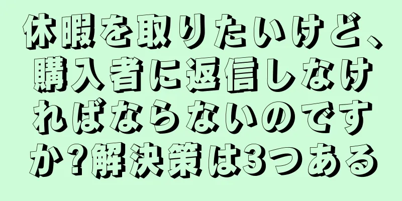 休暇を取りたいけど、購入者に返信しなければならないのですか?解決策は3つある