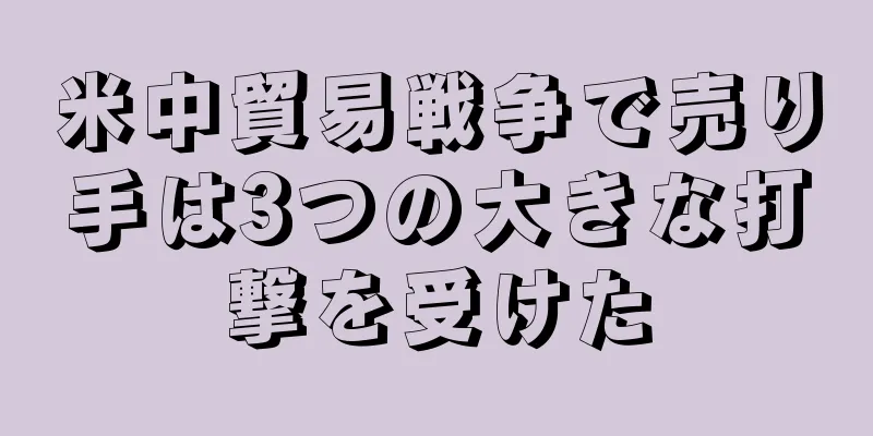 米中貿易戦争で売り手は3つの大きな打撃を受けた