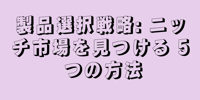 製品選択戦略: ニッチ市場を見つける 5 つの方法