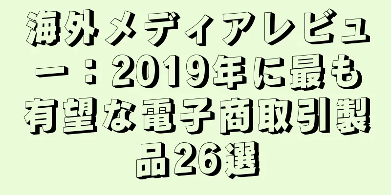 海外メディアレビュー：2019年に最も有望な電子商取引製品26選