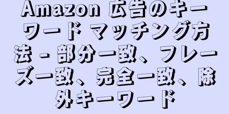 Amazon 広告のキーワード マッチング方法 - 部分一致、フレーズ一致、完全一致、除外キーワード