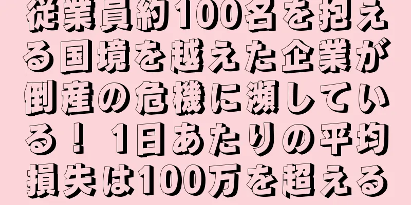従業員約100名を抱える国境を越えた企業が倒産の危機に瀕している！ 1日あたりの平均損失は100万を超える