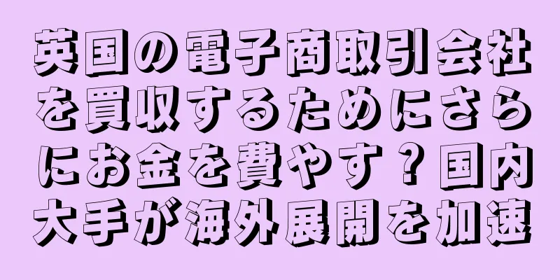英国の電子商取引会社を買収するためにさらにお金を費やす？国内大手が海外展開を加速