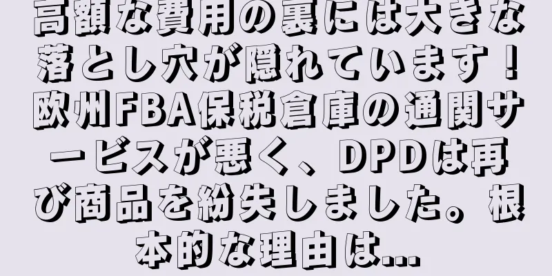 高額な費用の裏には大きな落とし穴が隠れています！欧州FBA保税倉庫の通関サービスが悪く、DPDは再び商品を紛失しました。根本的な理由は...