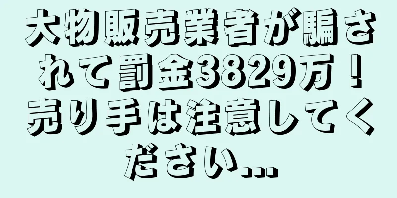 大物販売業者が騙されて罰金3829万！売り手は注意してください...