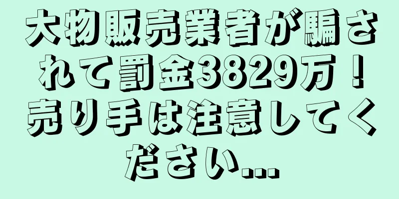大物販売業者が騙されて罰金3829万！売り手は注意してください...