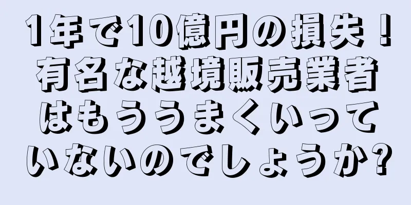 1年で10億円の損失！有名な越境販売業者はもううまくいっていないのでしょうか?