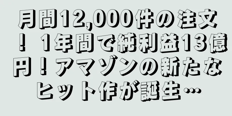 月間12,000件の注文！ 1年間で純利益13億円！アマゾンの新たなヒット作が誕生…