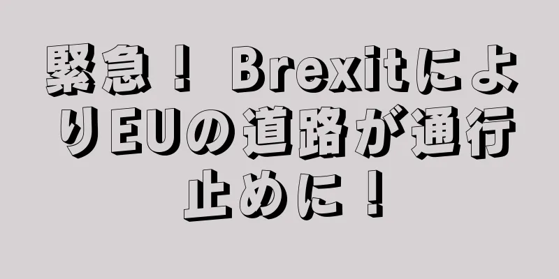 緊急！ BrexitによりEUの道路が通行止めに！
