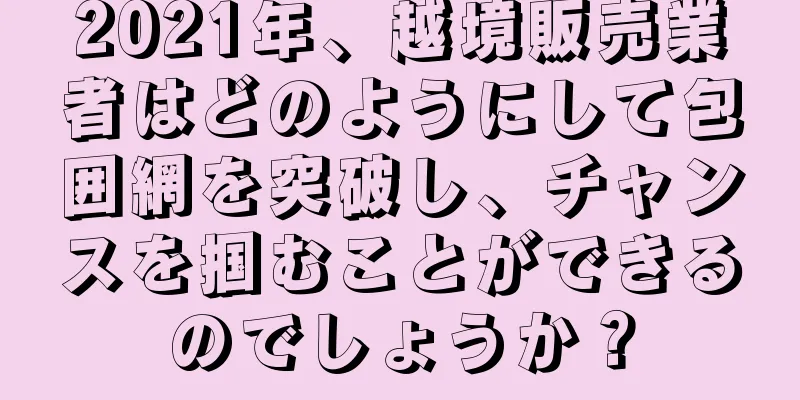 2021年、越境販売業者はどのようにして包囲網を突破し、チャンスを掴むことができるのでしょうか？