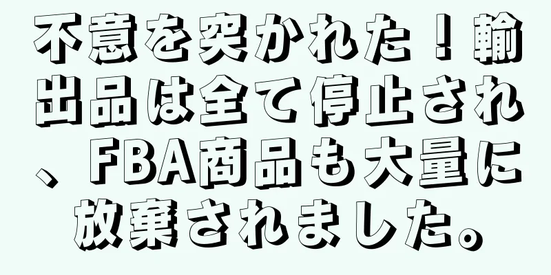 不意を突かれた！輸出品は全て停止され、FBA商品も大量に放棄されました。