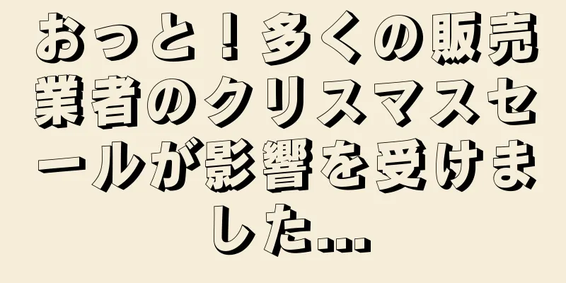 おっと！多くの販売業者のクリスマスセールが影響を受けました...