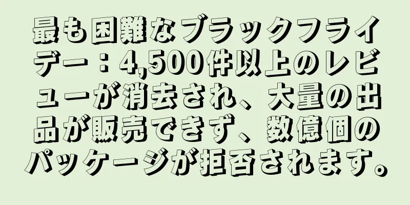 最も困難なブラックフライデー：4,500件以上のレビューが消去され、大量の出品が販売できず、数億個のパッケージが拒否されます。
