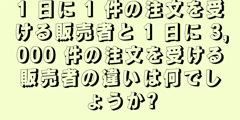 1 日に 1 件の注文を受ける販売者と 1 日に 3,000 件の注文を受ける販売者の違いは何でしょうか?