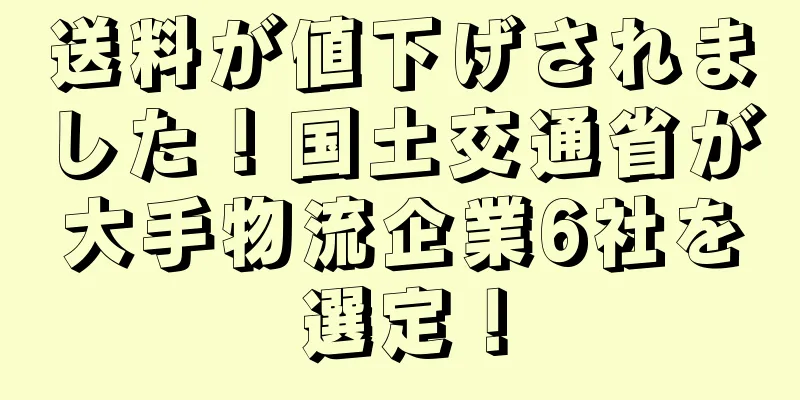 送料が値下げされました！国土交通省が大手物流企業6社を選定！