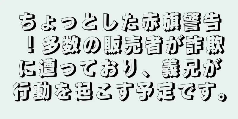 ちょっとした赤旗警告！多数の販売者が詐欺に遭っており、義兄が行動を起こす予定です。