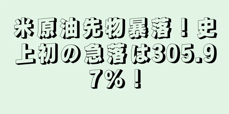 米原油先物暴落！史上初の急落は305.97％！