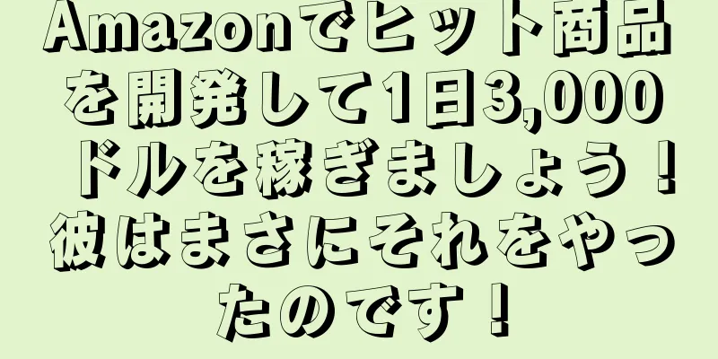 Amazonでヒット商品を開発して1日3,000ドルを稼ぎましょう！彼はまさにそれをやったのです！