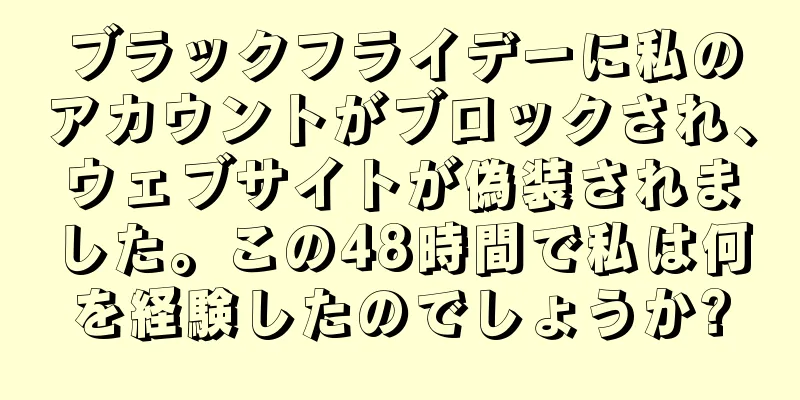 ブラックフライデーに私のアカウントがブロックされ、ウェブサイトが偽装されました。この48時間で私は何を経験したのでしょうか?