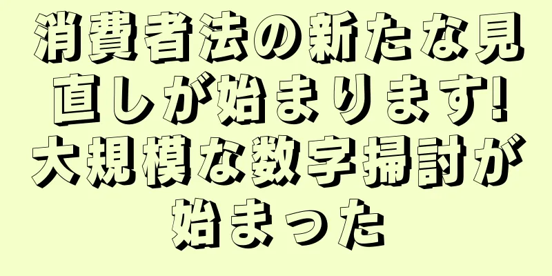 消費者法の新たな見直しが始まります!大規模な数字掃討が始まった