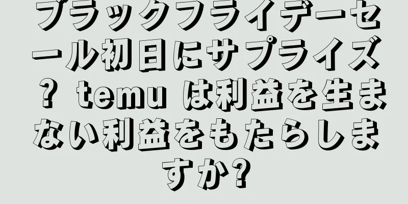 ブラックフライデーセール初日にサプライズ？ temu は利益を生まない利益をもたらしますか?