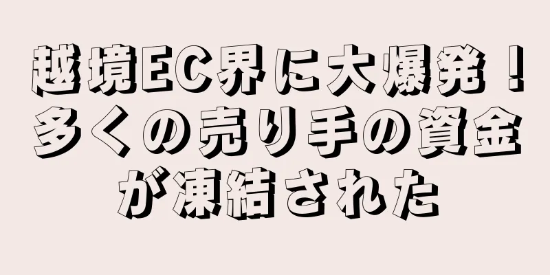 越境EC界に大爆発！多くの売り手の資金が凍結された