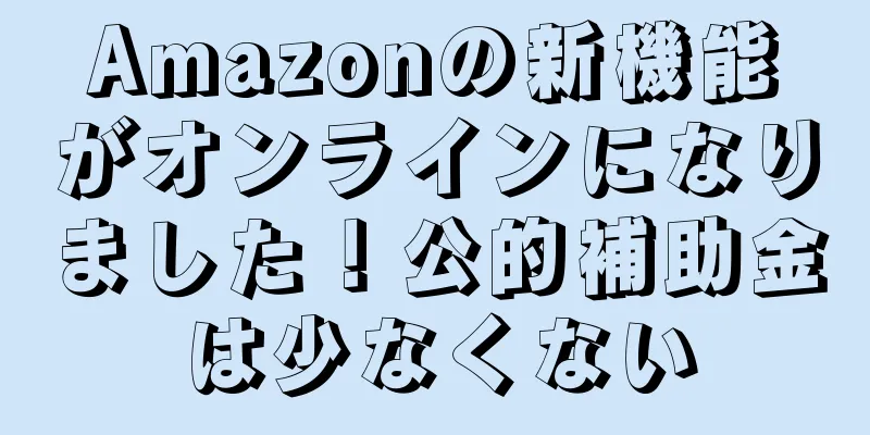 Amazonの新機能がオンラインになりました！公的補助金は少なくない