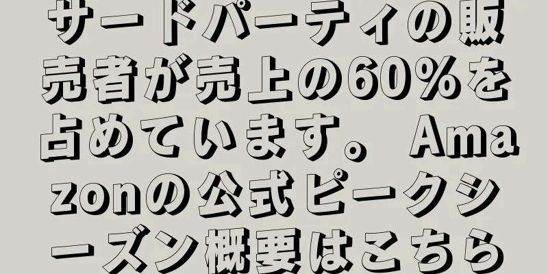 サードパーティの販売者が売上の60%を占めています。 Amazonの公式ピークシーズン概要はこちら