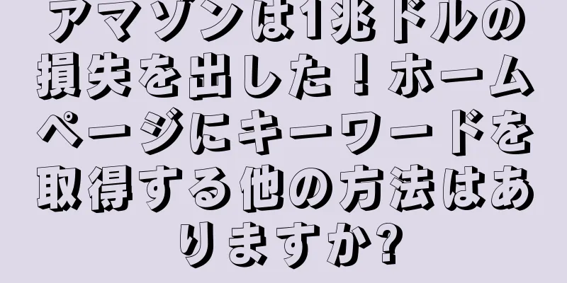 アマゾンは1兆ドルの損失を出した！ホームページにキーワードを取得する他の方法はありますか?
