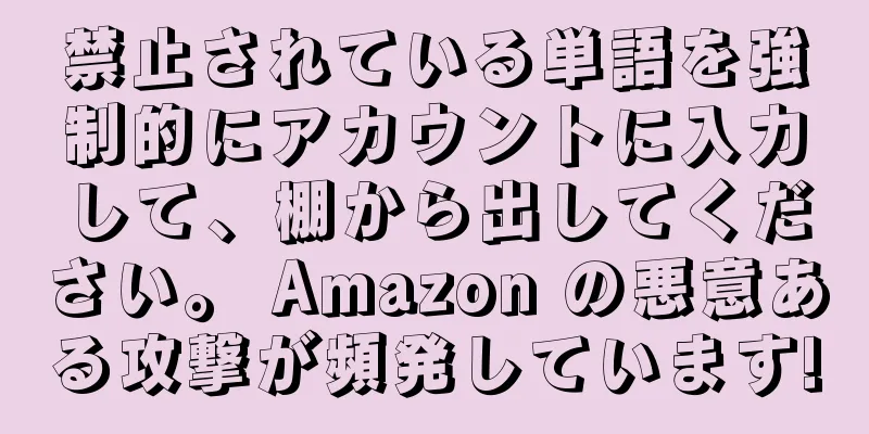 禁止されている単語を強制的にアカウントに入力して、棚から出してください。 Amazon の悪意ある攻撃が頻発しています!