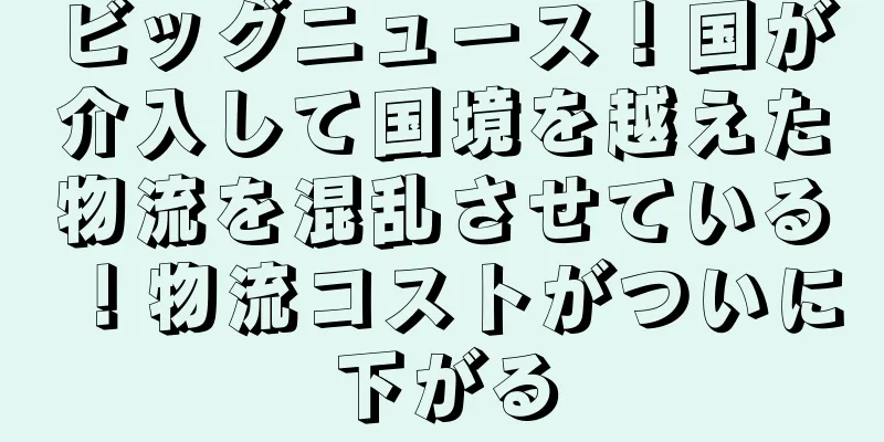 ビッグニュース！国が介入して国境を越えた物流を混乱させている！物流コストがついに下がる