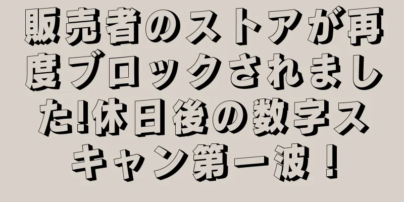 販売者のストアが再度ブロックされました!休日後の数字スキャン第一波！