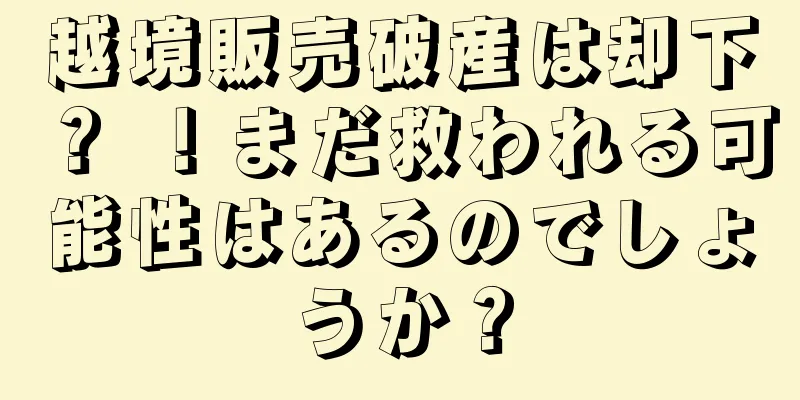 越境販売破産は却下？ ！まだ救われる可能性はあるのでしょうか？