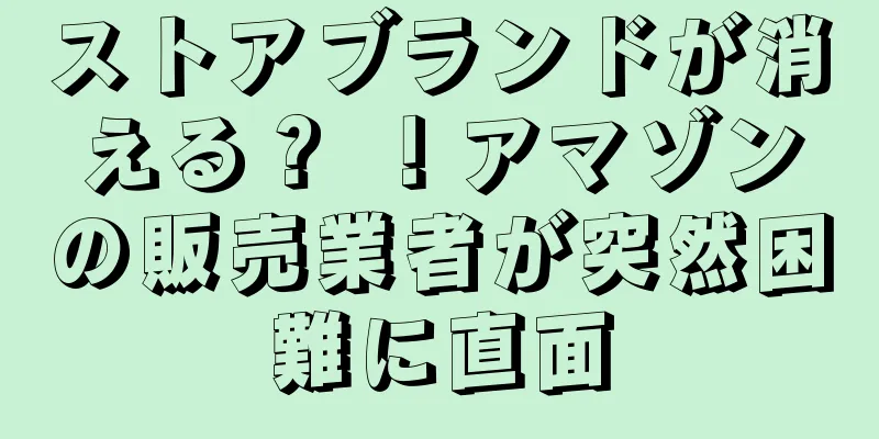 ストアブランドが消える？ ！アマゾンの販売業者が突然困難に直面
