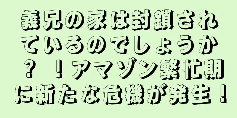 義兄の家は封鎖されているのでしょうか？ ！アマゾン繁忙期に新たな危機が発生！