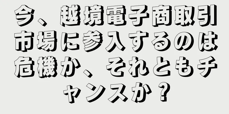 今、越境電子商取引市場に参入するのは危機か、それともチャンスか？