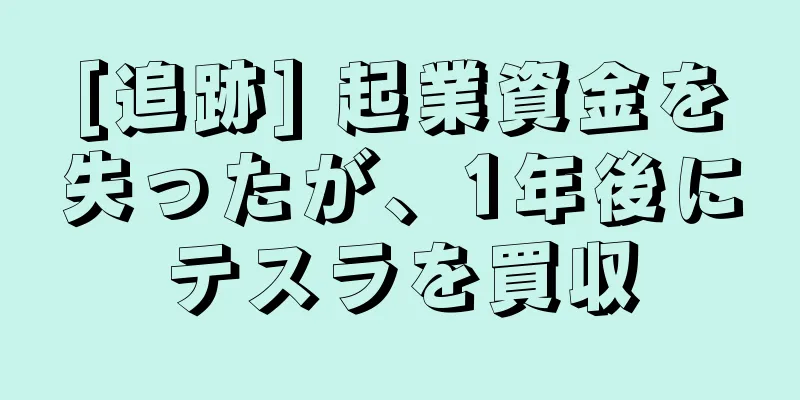 [追跡] 起業資金を失ったが、1年後にテスラを買収