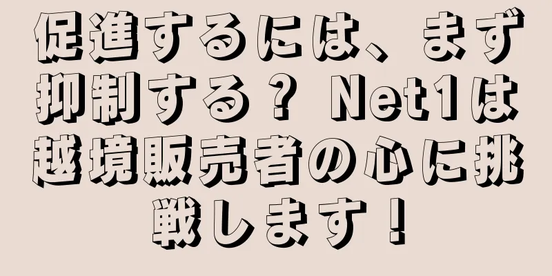 促進するには、まず抑制する？ Net1は越境販売者の心に挑戦します！