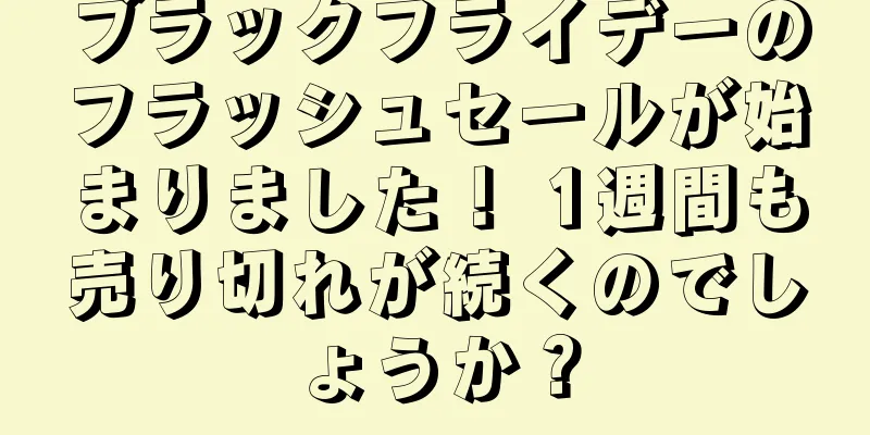 ブラックフライデーのフラッシュセールが始まりました！ 1週間も売り切れが続くのでしょうか？