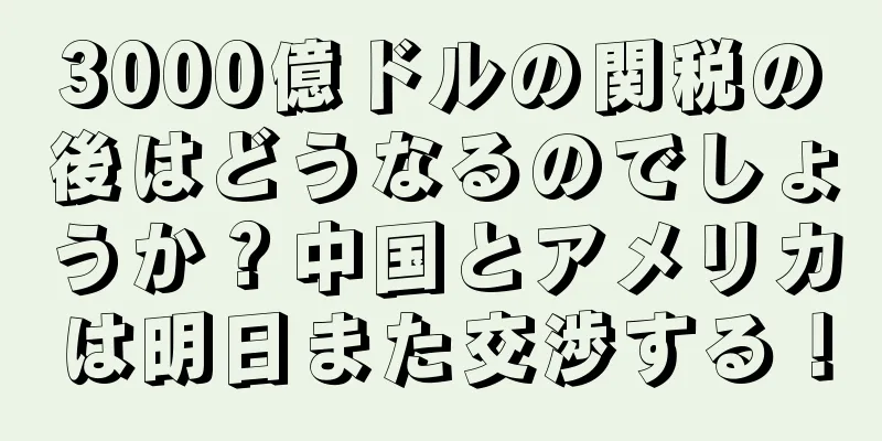 3000億ドルの関税の後はどうなるのでしょうか？中国とアメリカは明日また交渉する！