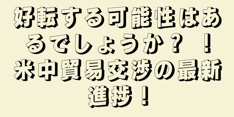 好転する可能性はあるでしょうか？ ！米中貿易交渉の最新進捗！