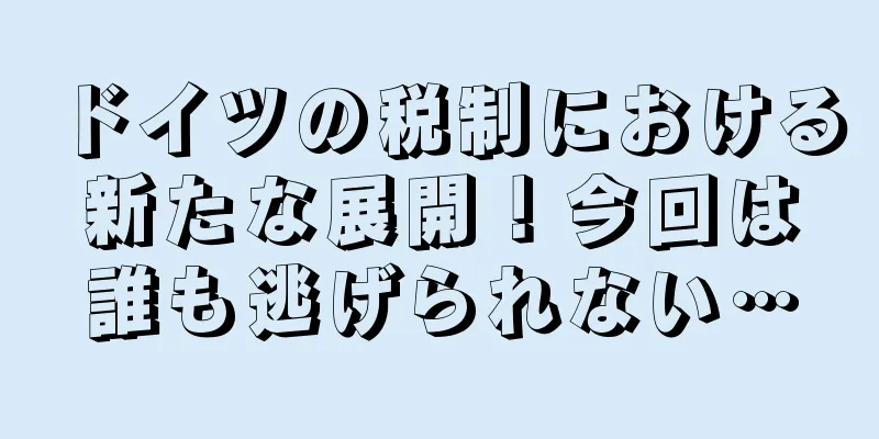 ドイツの税制における新たな展開！今回は誰も逃げられない…