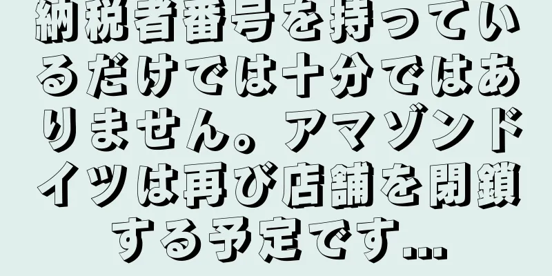 納税者番号を持っているだけでは十分ではありません。アマゾンドイツは再び店舗を閉鎖する予定です...
