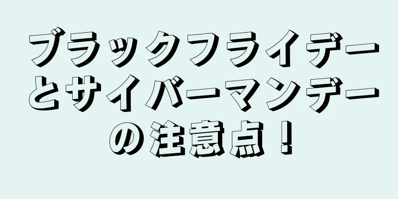 ブラックフライデーとサイバーマンデーの注意点！