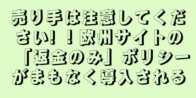 売り手は注意してください! ！欧州サイトの「返金のみ」ポリシーがまもなく導入される