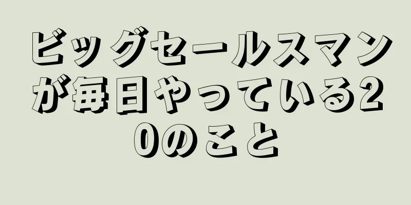ビッグセールスマンが毎日やっている20のこと